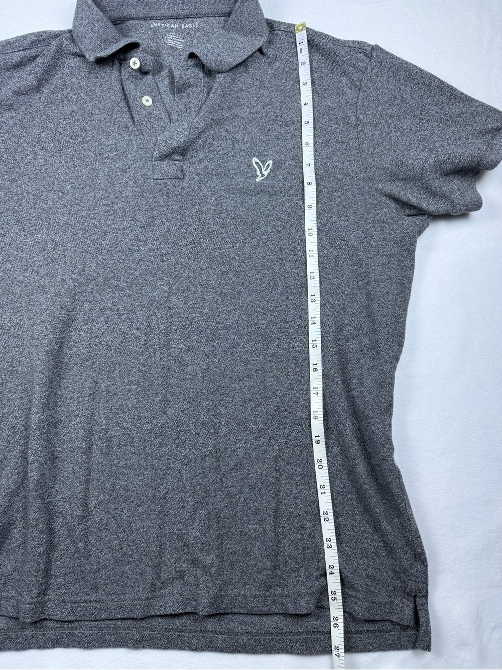 Men’s American Eagle Standard Fit Gray Polo Shirt - Size Large - 100% Cotton - Picture 5 of 7